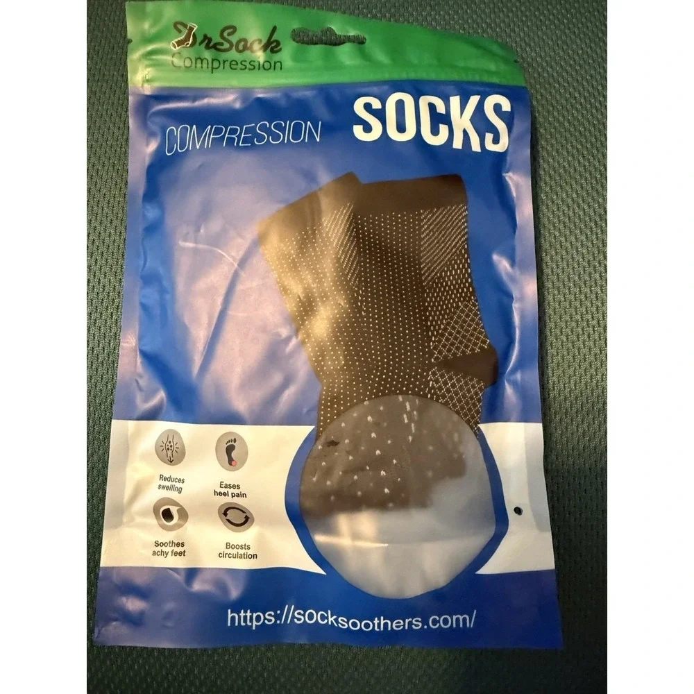 Dr.Sock Compression Ankle Soks Lightweight Seamless‎ Flat Heel Cup New